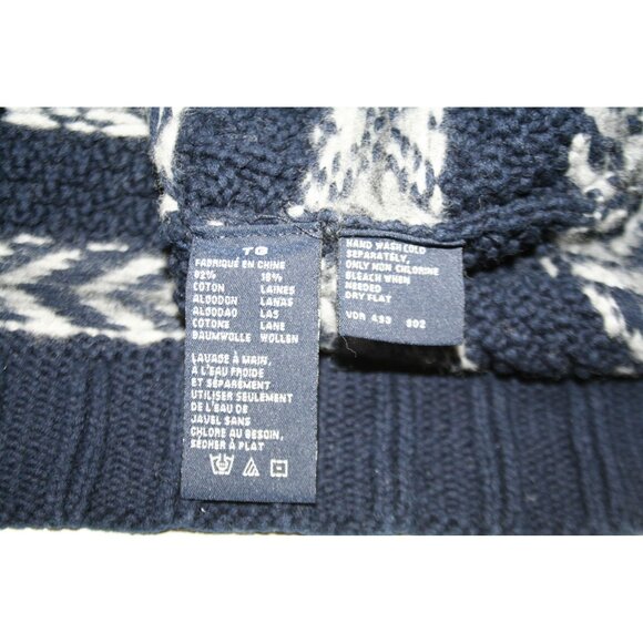 Nautica Mens XL Heavyweight Handknit Sweater Blue Gray Fisherman 3D-Knit - Picture 3 of 9